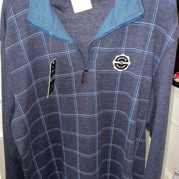 NWT HAGGAR Mens Mock CrewNeck Long Sleeve Qtr Zip Sweater Charcoal Gray XL - Picture 2 of 8